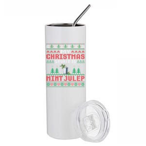 My Christmas Spirit Is Mint Julep Funny Cocktail Christmas Cute Gift Stainless Steel Tumbler