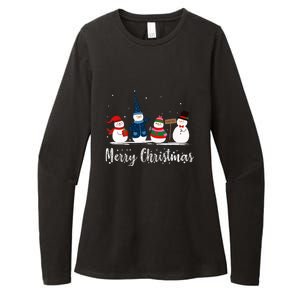 Merry Christmas Snowman Holiday Women Gift Xmas Womens CVC Long Sleeve Shirt