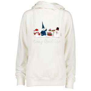 Merry Christmas Snowman Holiday Women Gift Xmas Womens Funnel Neck Pullover Hood