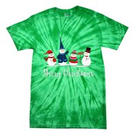 Merry Christmas Snowman Holiday Women Gift Xmas Tie-Dye T-Shirt