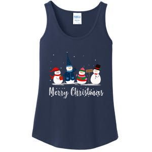 Merry Christmas Snowman Holiday Women Gift Xmas Ladies Essential Tank