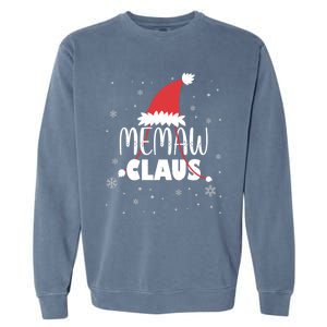 Memaw Claus Santa Hat Grandma Xmas Granny Gift Garment-Dyed Sweatshirt