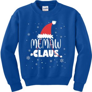 Memaw Claus Santa Hat Grandma Xmas Granny Gift Kids Sweatshirt