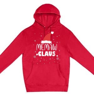 Memaw Claus Santa Hat Grandma Xmas Granny Gift Premium Pullover Hoodie