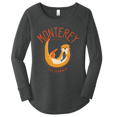 Monterey California Sea Otter Design Women's Perfect Tri Tunic Long Sleeve Shirt