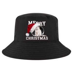 Merry Christmas Snow Globe White Cat Xmas Gift Cool Comfort Performance Bucket Hat