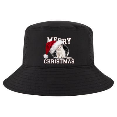 Merry Christmas Snow Globe White Cat Xmas Gift Cool Comfort Performance Bucket Hat