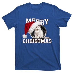 Merry Christmas Snow Globe White Cat Xmas Gift T-Shirt