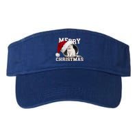 Merry Christmas Snow Globe White Cat Xmas Gift Valucap Bio-Washed Visor