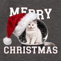 Merry Christmas Snow Globe White Cat Xmas Gift Vector Backpack