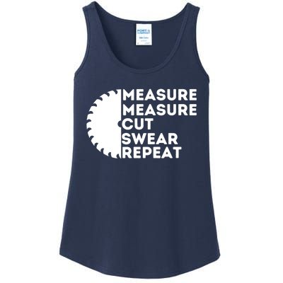 Measure Cut Swear Funny Carpenter & Woodworking Woodworker Ladies Essential Tank