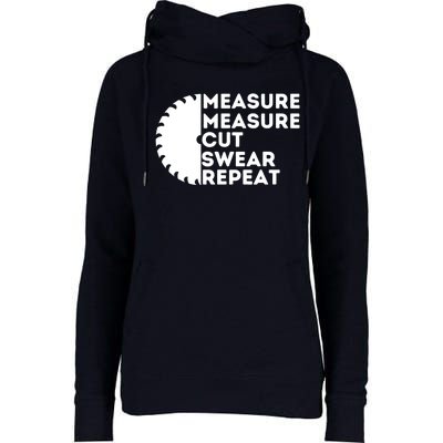 Measure Cut Swear Funny Carpenter & Woodworking Woodworker Womens Funnel Neck Pullover Hood