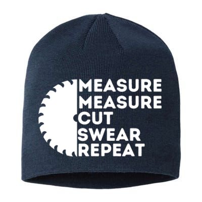 Measure Cut Swear Funny Carpenter & Woodworking Woodworker Sustainable Beanie