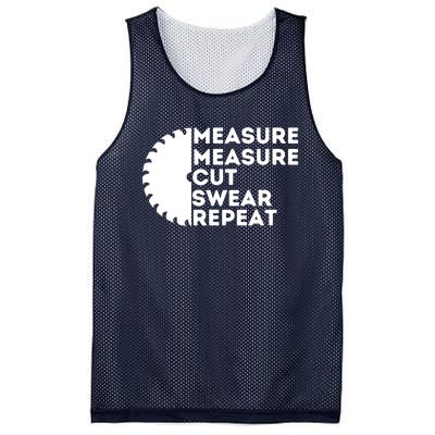 Measure Cut Swear Funny Carpenter & Woodworking Woodworker Mesh Reversible Basketball Jersey Tank