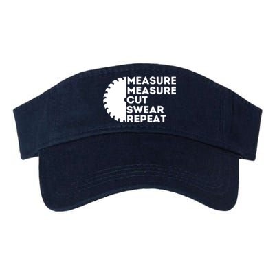 Measure Cut Swear Funny Carpenter & Woodworking Woodworker Valucap Bio-Washed Visor