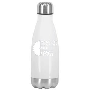 Measure Cut Swear Funny Carpenter & Woodworking Woodworker Stainless Steel Insulated Water Bottle