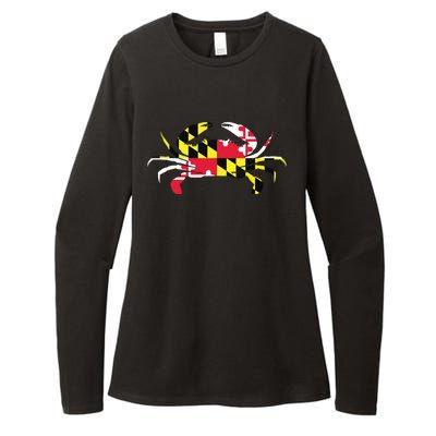 Maryland Crab State Pride Flag Womens CVC Long Sleeve Shirt