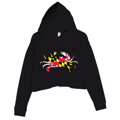 Maryland Crab State Pride Flag Crop Fleece Hoodie