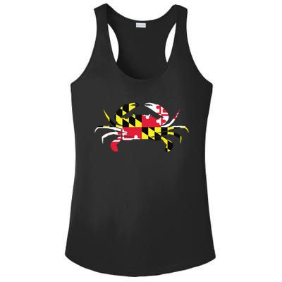 Maryland Crab State Pride Flag Ladies PosiCharge Competitor Racerback Tank