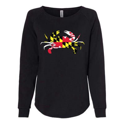 Maryland Crab State Pride Flag Womens California Wash Sweatshirt