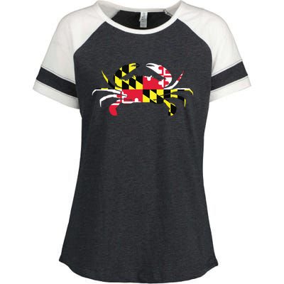 Maryland Crab State Pride Flag Enza Ladies Jersey Colorblock Tee