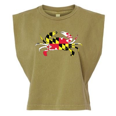 Maryland Crab State Pride Flag Garment-Dyed Women's Muscle Tee