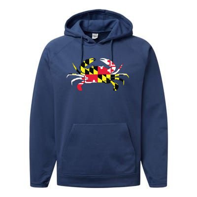 Maryland Crab State Pride Flag Performance Fleece Hoodie