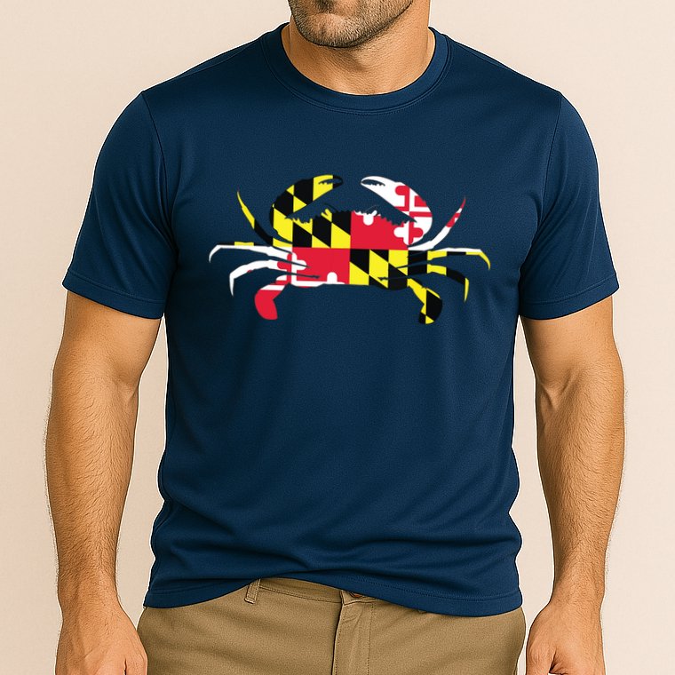Maryland Crab State Pride Flag Cooling Performance Crew T-Shirt