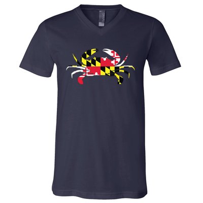 Maryland Crab State Pride Flag V-Neck T-Shirt