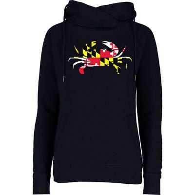 Maryland Crab State Pride Flag Womens Funnel Neck Pullover Hood