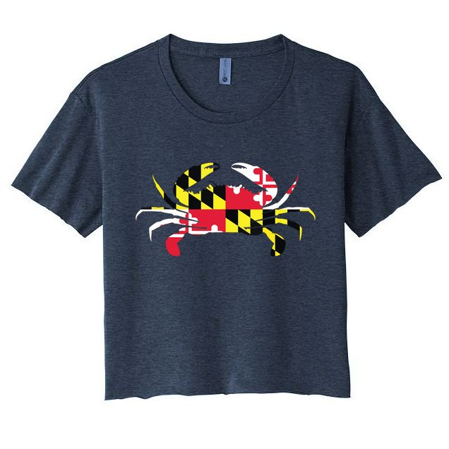 Maryland Crab State Pride Flag Women's Crop Top Tee