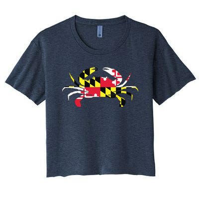 Maryland Crab State Pride Flag Women's Crop Top Tee