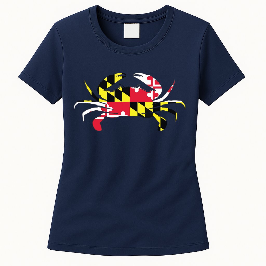 Maryland Crab State Pride Flag Womens T-Shirt