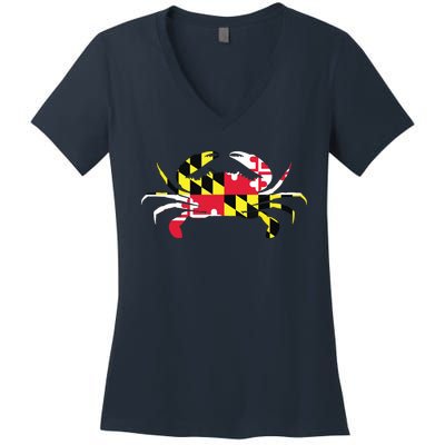 Maryland Crab State Pride Flag Women's V-Neck T-Shirt