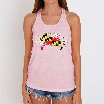 Maryland Crab State Pride Flag Women's Knotted Racerback Tank