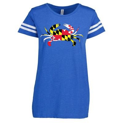 Maryland Crab State Pride Flag Enza Ladies Jersey Football T-Shirt