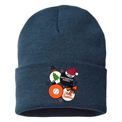 Merry Christmas San Francisco Baseball Est 1883 Sustainable Knit Beanie