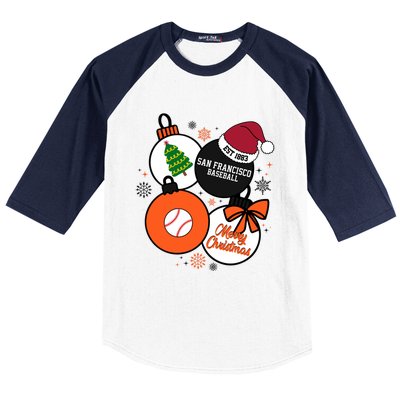 Merry Christmas San Francisco Baseball Est 1883 Baseball Sleeve Shirt