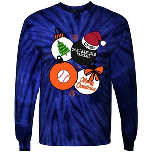 Merry Christmas San Francisco Baseball Est 1883 Tie-Dye Long Sleeve Shirt