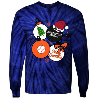 Merry Christmas San Francisco Baseball Est 1883 Tie-Dye Long Sleeve Shirt