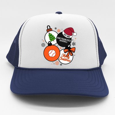 Merry Christmas San Francisco Baseball Est 1883 Trucker Hat