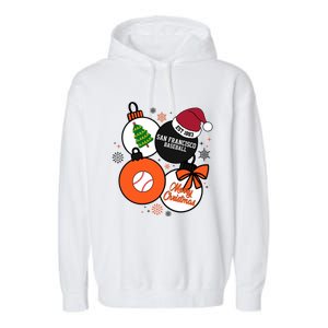 Merry Christmas San Francisco Baseball Est 1883 Garment-Dyed Fleece Hoodie