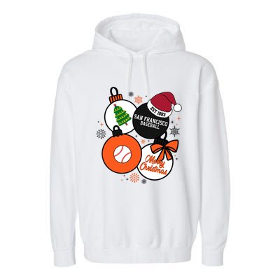 Merry Christmas San Francisco Baseball Est 1883 Garment-Dyed Fleece Hoodie