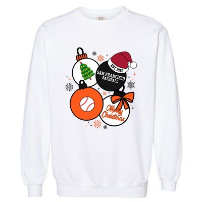 Merry Christmas San Francisco Baseball Est 1883 Garment-Dyed Sweatshirt