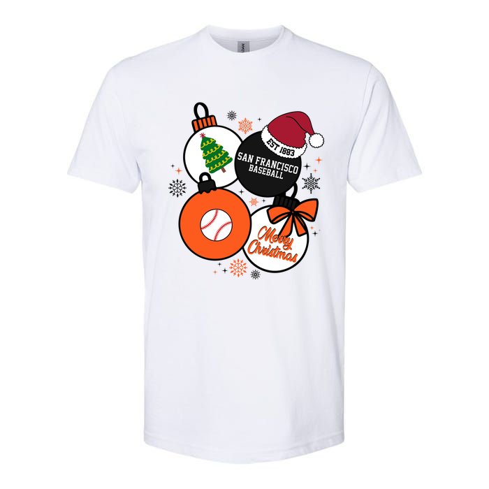 Merry Christmas San Francisco Baseball Est 1883 Softstyle CVC T-Shirt