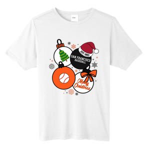 Merry Christmas San Francisco Baseball Est 1883 Tall Fusion ChromaSoft Performance T-Shirt