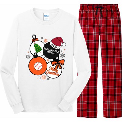 Merry Christmas San Francisco Baseball Est 1883 Long Sleeve Pajama Set