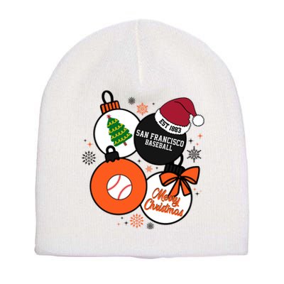 Merry Christmas San Francisco Baseball Est 1883 Short Acrylic Beanie