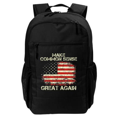 Make Common Sense Great Again Funny Humor Vintage Usa Flag Backpack