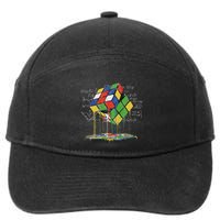 Melting Cube Speed Cubing Vintage Puzzle Math 7-Panel Snapback Hat
